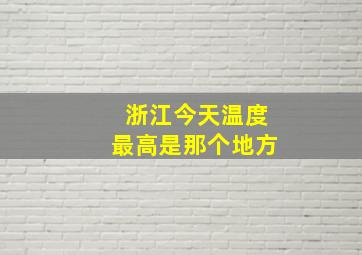 浙江今天温度最高是那个地方