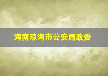 海南琼海市公安局政委