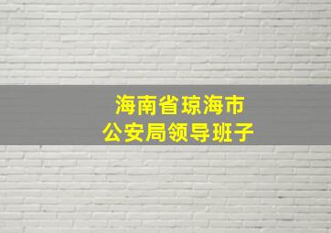 海南省琼海市公安局领导班子