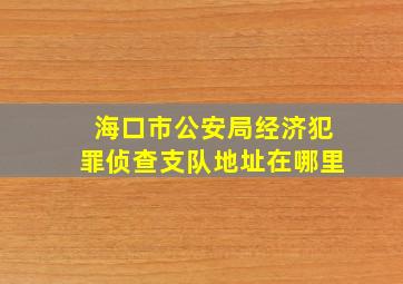 海口市公安局经济犯罪侦查支队地址在哪里