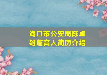 海口市公安局陈卓雄临高人简历介绍