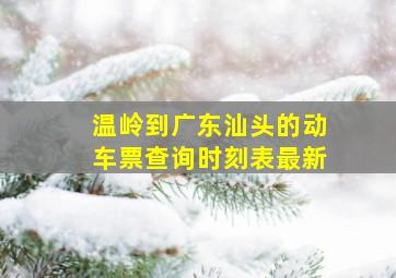 温岭到广东汕头的动车票查询时刻表最新