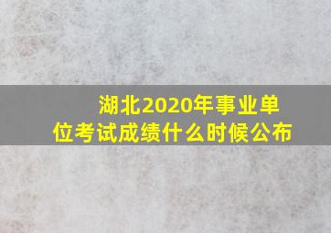 湖北2020年事业单位考试成绩什么时候公布