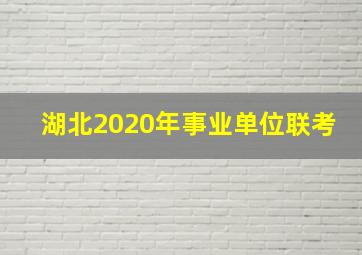 湖北2020年事业单位联考