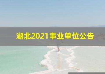 湖北2021事业单位公告