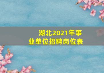 湖北2021年事业单位招聘岗位表