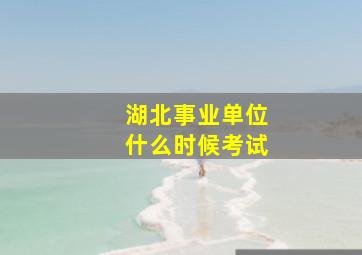 湖北事业单位什么时候考试