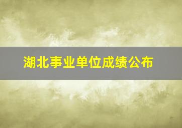 湖北事业单位成绩公布