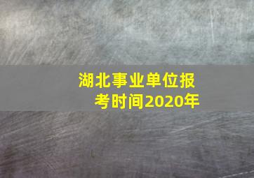 湖北事业单位报考时间2020年