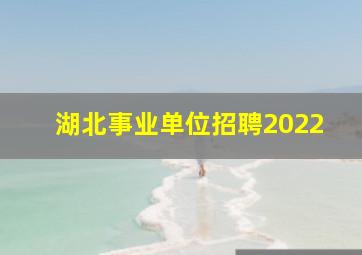 湖北事业单位招聘2022