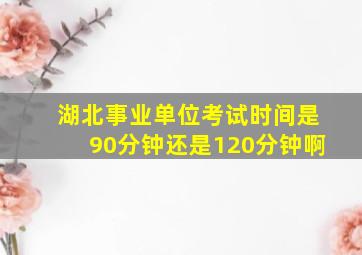 湖北事业单位考试时间是90分钟还是120分钟啊