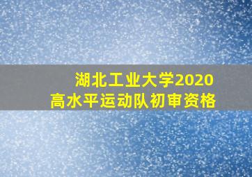 湖北工业大学2020高水平运动队初审资格