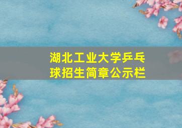 湖北工业大学乒乓球招生简章公示栏