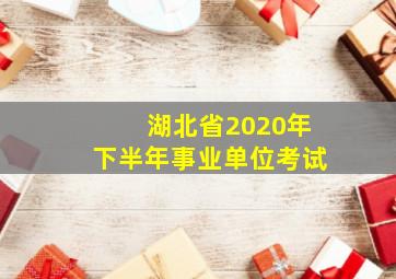 湖北省2020年下半年事业单位考试