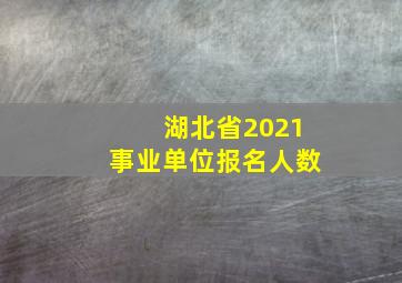 湖北省2021事业单位报名人数