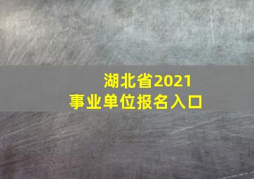 湖北省2021事业单位报名入口