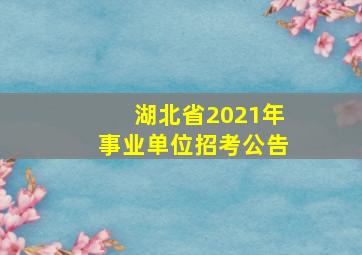 湖北省2021年事业单位招考公告