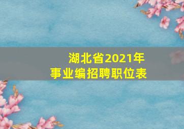 湖北省2021年事业编招聘职位表