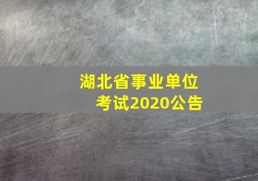 湖北省事业单位考试2020公告