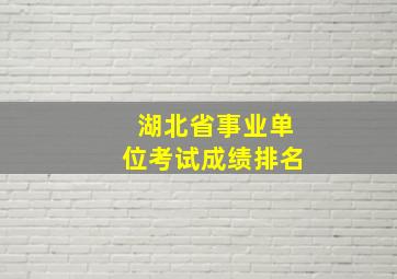 湖北省事业单位考试成绩排名