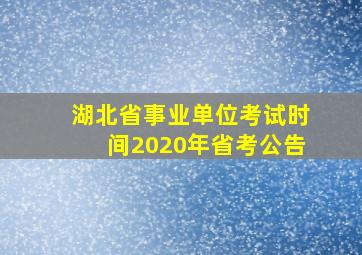 湖北省事业单位考试时间2020年省考公告