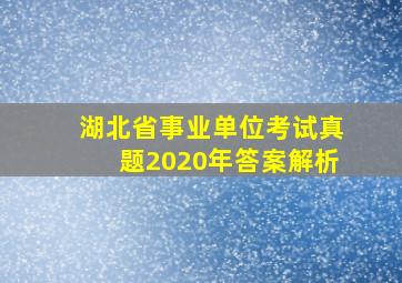 湖北省事业单位考试真题2020年答案解析