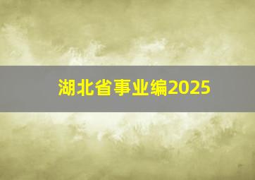 湖北省事业编2025