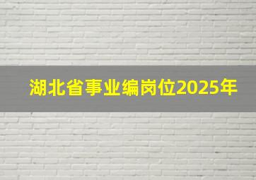 湖北省事业编岗位2025年