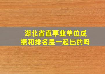 湖北省直事业单位成绩和排名是一起出的吗