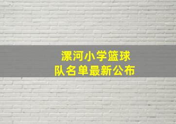 漯河小学篮球队名单最新公布