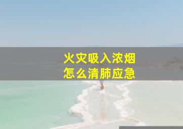 火灾吸入浓烟怎么清肺应急