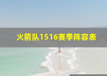 火箭队1516赛季阵容表