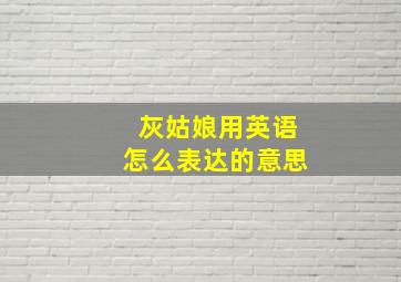 灰姑娘用英语怎么表达的意思