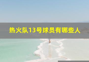 热火队13号球员有哪些人