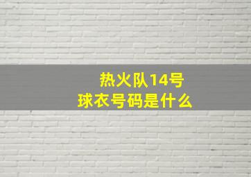 热火队14号球衣号码是什么