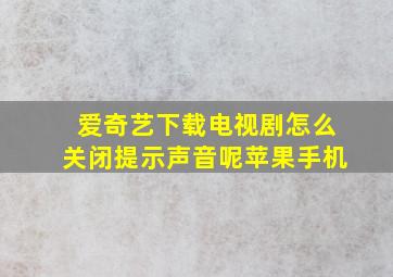 爱奇艺下载电视剧怎么关闭提示声音呢苹果手机