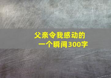 父亲令我感动的一个瞬间300字