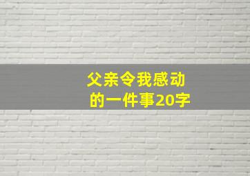 父亲令我感动的一件事20字