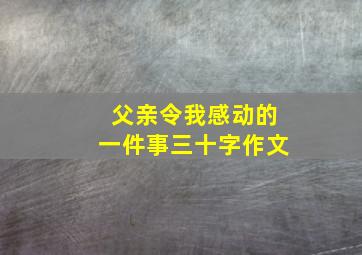 父亲令我感动的一件事三十字作文