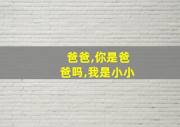 爸爸,你是爸爸吗,我是小小