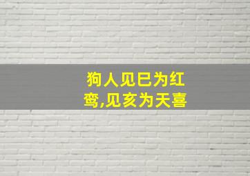 狗人见巳为红鸾,见亥为天喜