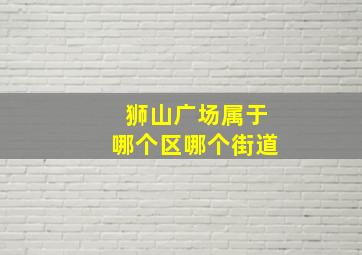 狮山广场属于哪个区哪个街道