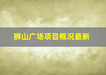 狮山广场项目概况最新