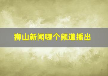 狮山新闻哪个频道播出