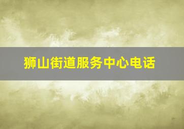 狮山街道服务中心电话