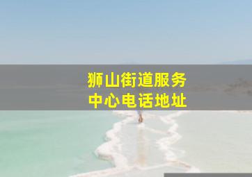 狮山街道服务中心电话地址