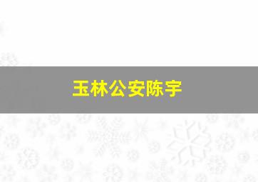 玉林公安陈宇