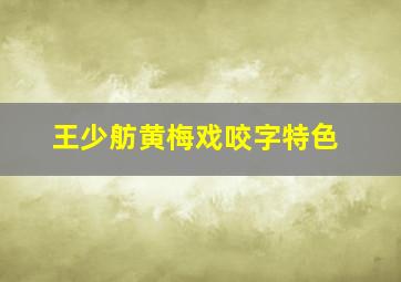 王少舫黄梅戏咬字特色