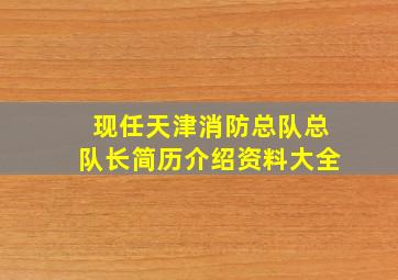 现任天津消防总队总队长简历介绍资料大全