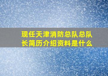 现任天津消防总队总队长简历介绍资料是什么